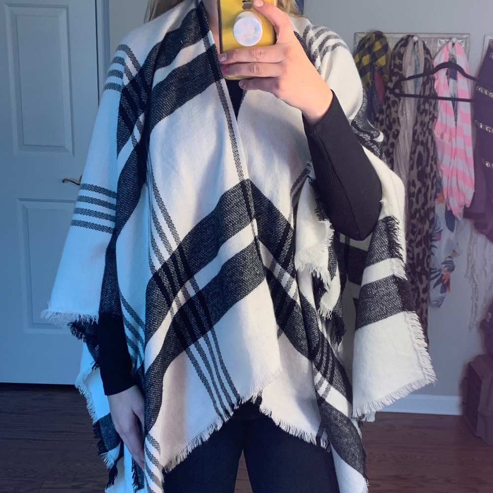 BP Plaid Poncho